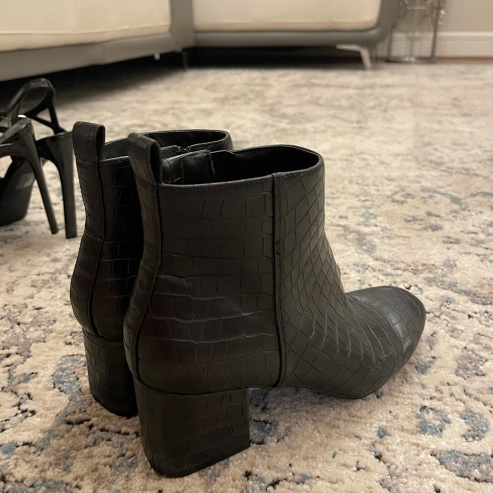 Black booties with 2 inch platform
